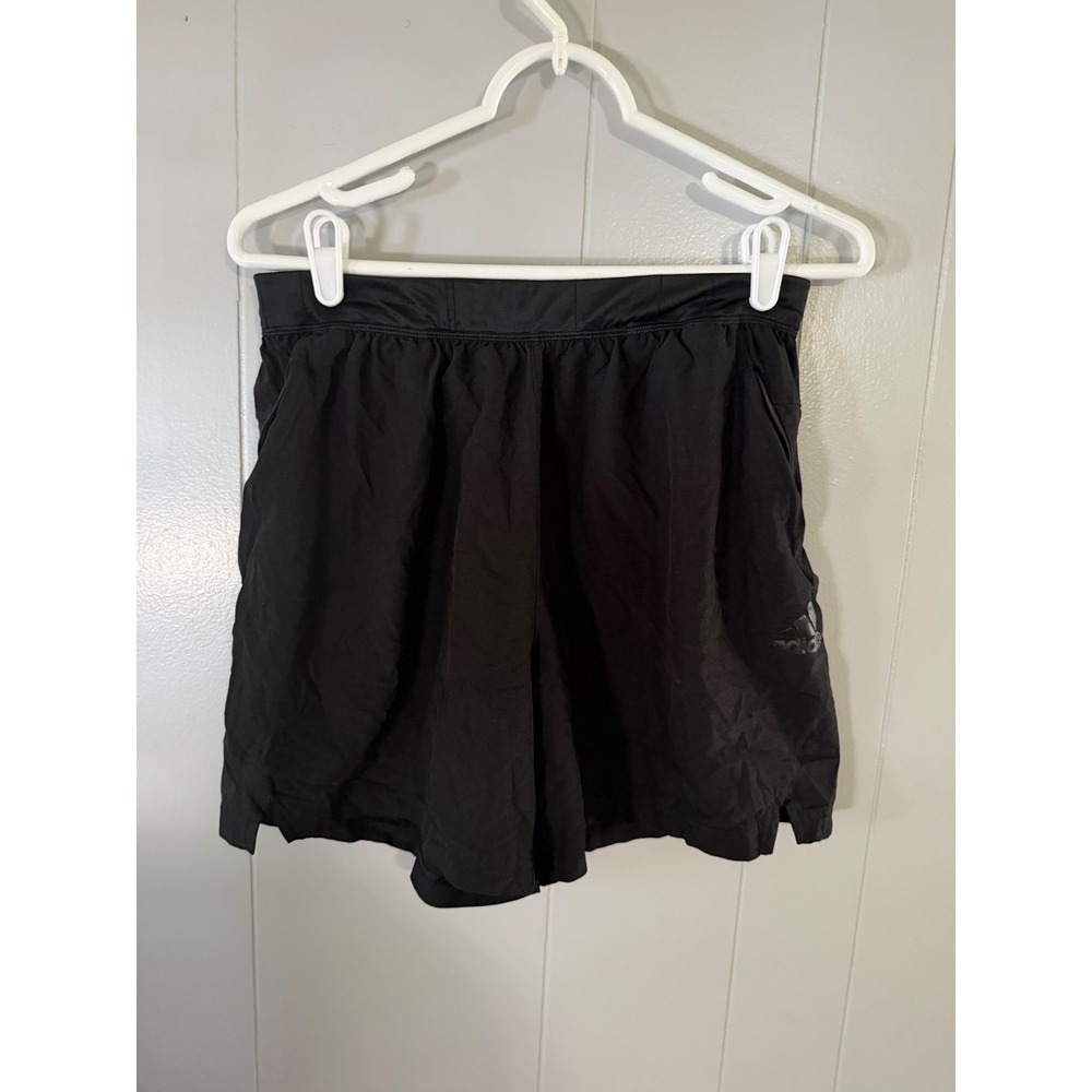 Adidas Athletic Shorts‎ Mens Size Medium Black Zipper Pockets Lightweight